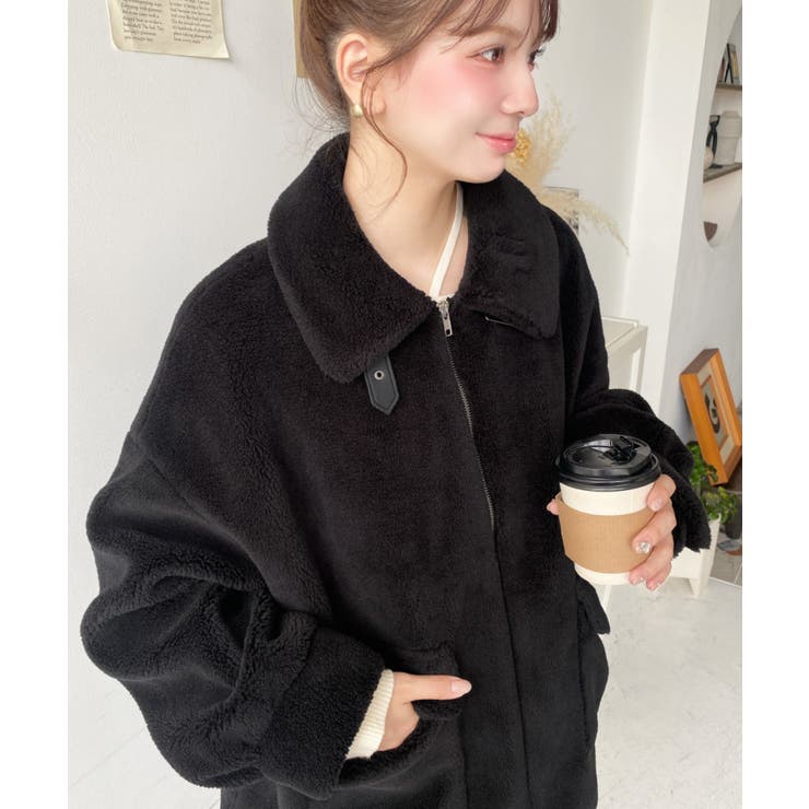 2WAYアレンジカラーテディベアボアブルゾン | moment+ | 詳細画像32 