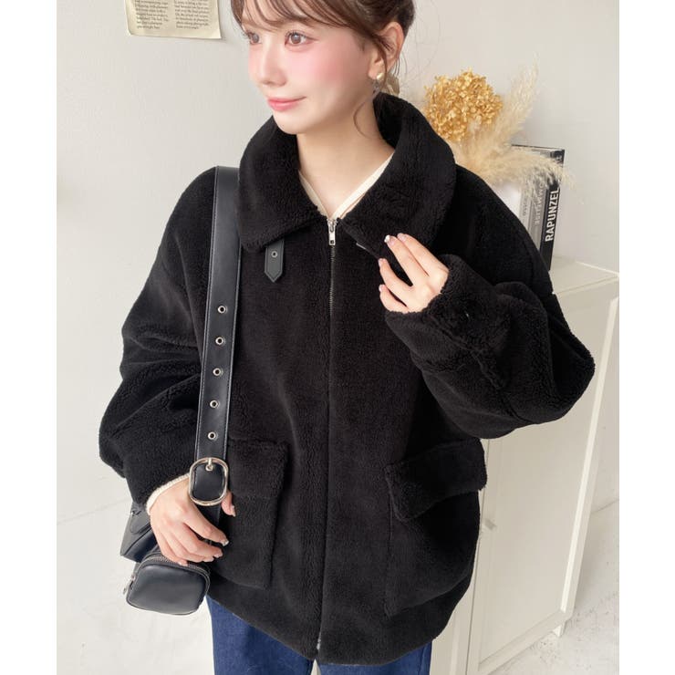 2WAYアレンジカラーテディベアボアブルゾン | moment+ | 詳細画像33 