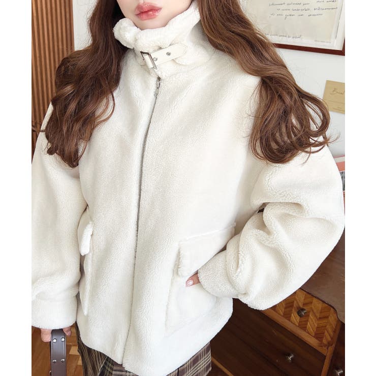 2WAYアレンジカラーテディベアボアブルゾン | moment+ | 詳細画像4 