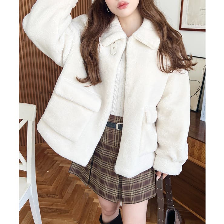 2WAYアレンジカラーテディベアボアブルゾン | moment+ | 詳細画像5 