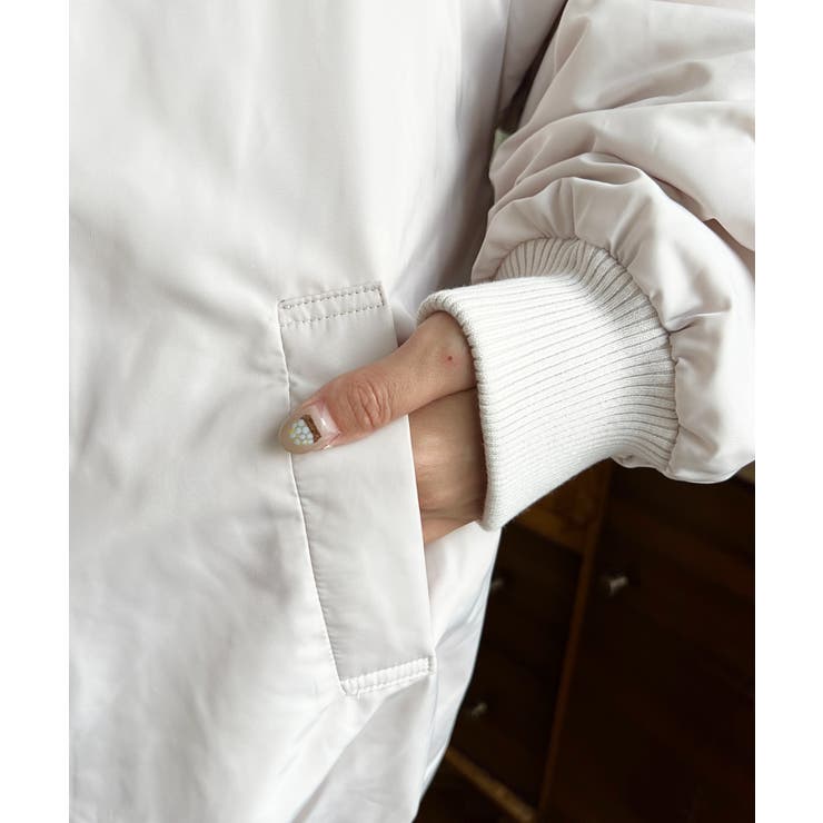 裏地キルティングスタンドリブカラーコクーンブルゾン | moment+ | 詳細画像10 