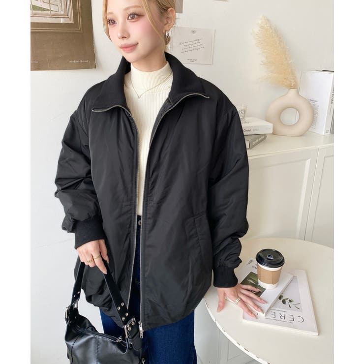 裏地キルティングスタンドリブカラーコクーンブルゾン | moment+ | 詳細画像19 