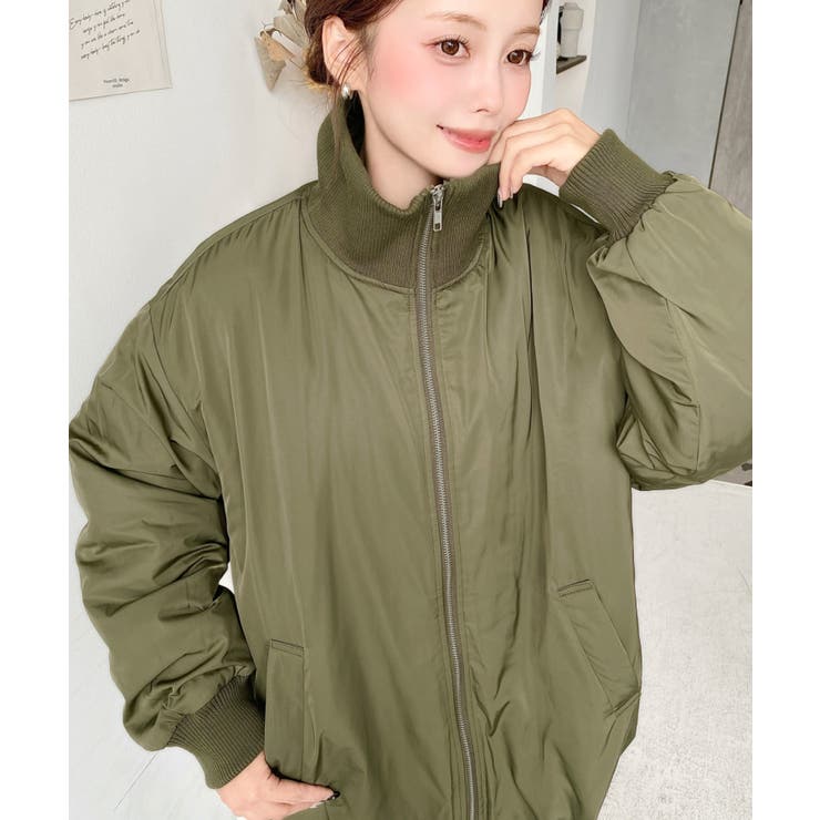 裏地キルティングスタンドリブカラーコクーンブルゾン | moment+ | 詳細画像23 