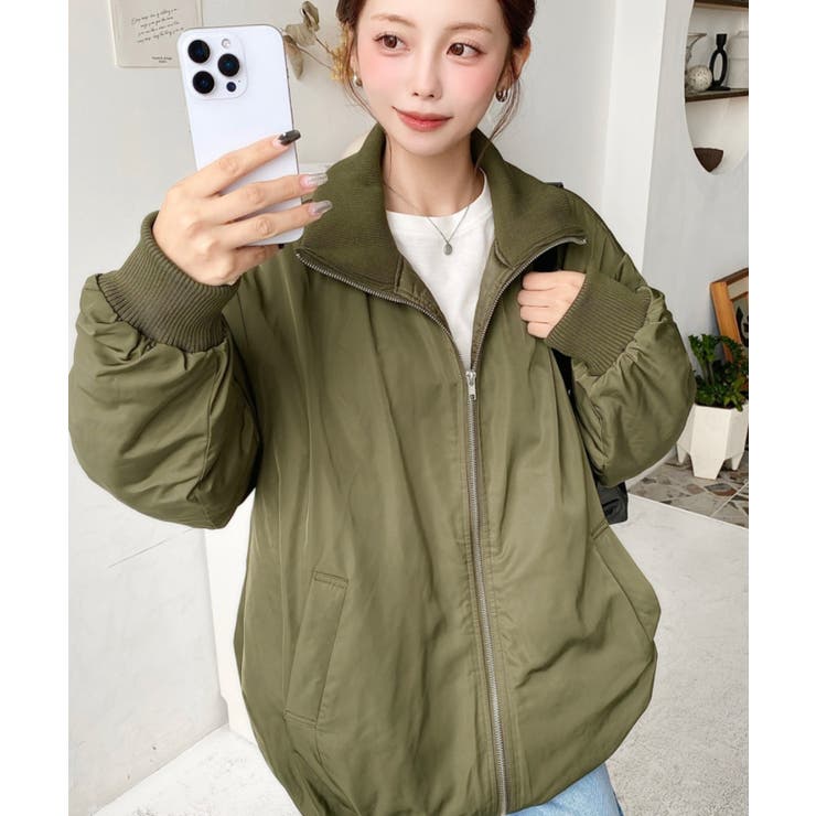 裏地キルティングスタンドリブカラーコクーンブルゾン | moment+ | 詳細画像24 