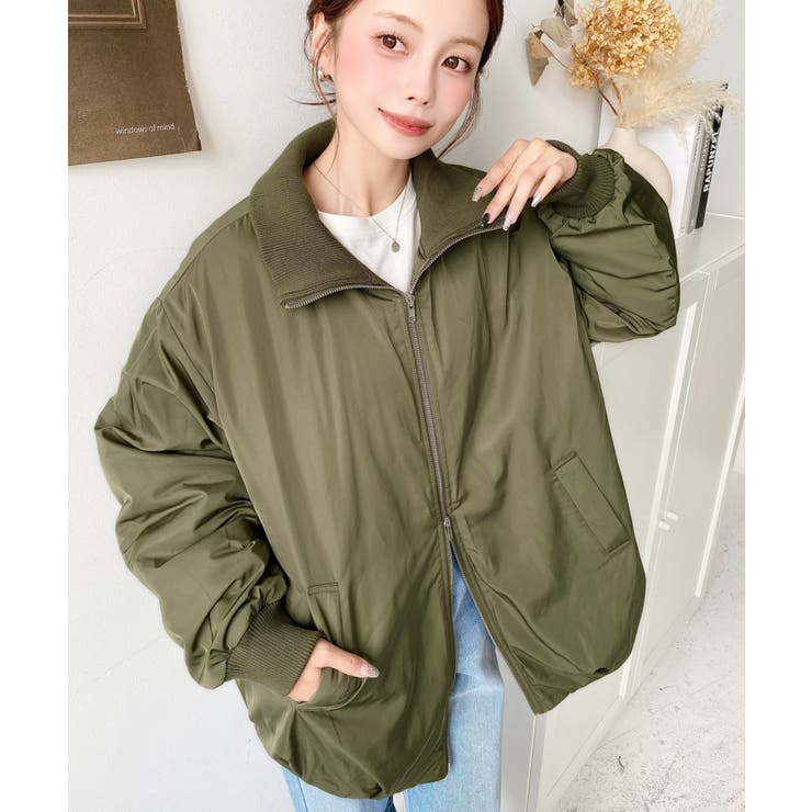 裏地キルティングスタンドリブカラーコクーンブルゾン | moment+ | 詳細画像25 