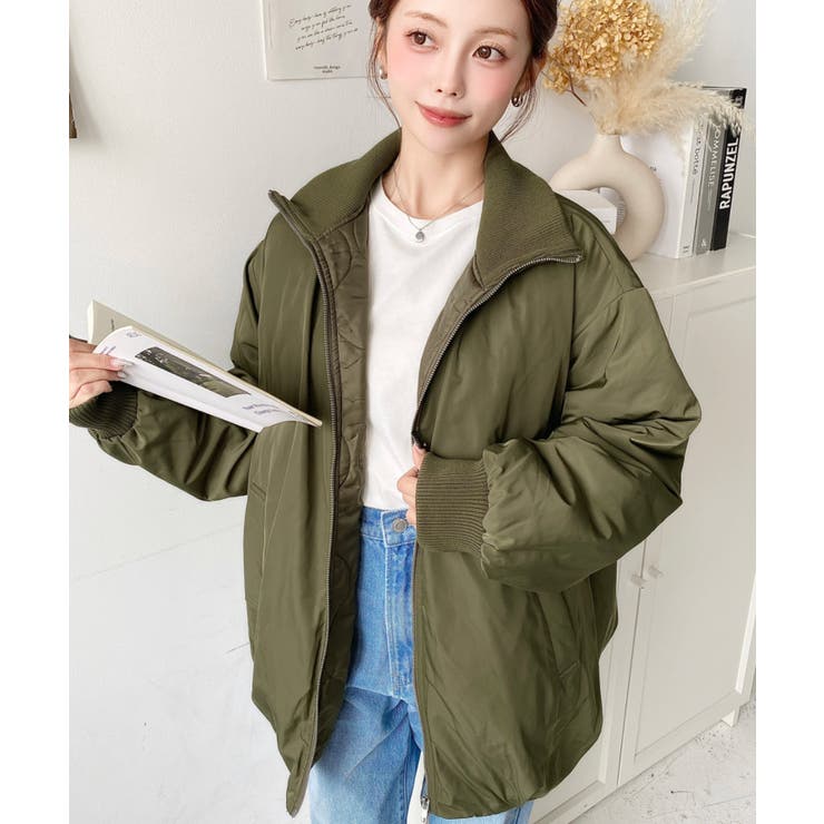 裏地キルティングスタンドリブカラーコクーンブルゾン | moment+ | 詳細画像26 