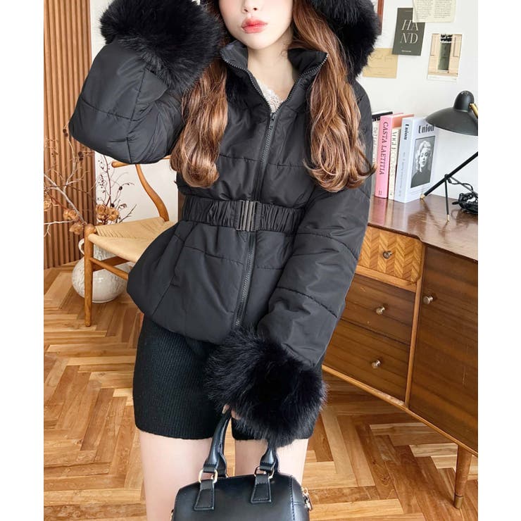 ベルト付きフードファーダウンジャケット | moment+ | 詳細画像18 