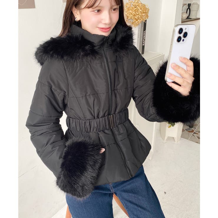 ベルト付きフードファーダウンジャケット | moment+ | 詳細画像20 