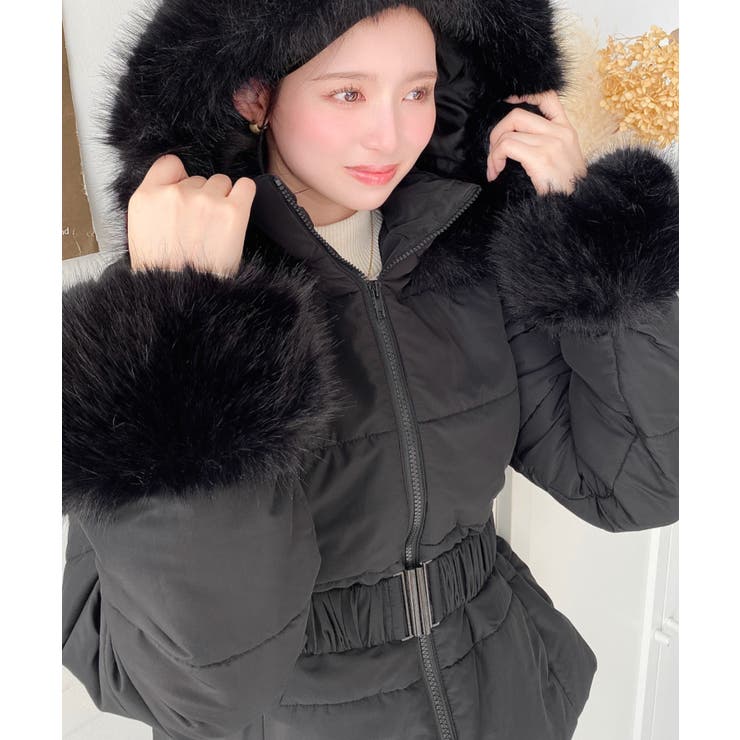 ベルト付きフードファーダウンジャケット | moment+ | 詳細画像25 