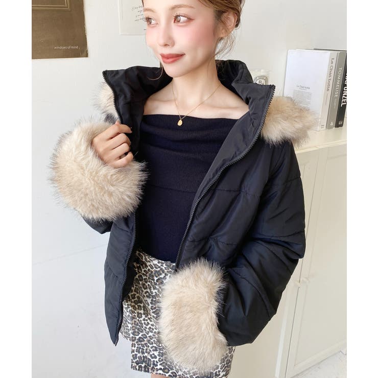 ベルト付きフードファーダウンジャケット[品番：ERMW0004046]｜moment+