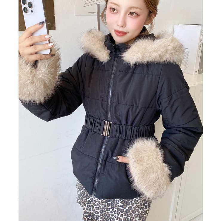 ベルト付きフードファーダウンジャケット | moment+ | 詳細画像31 