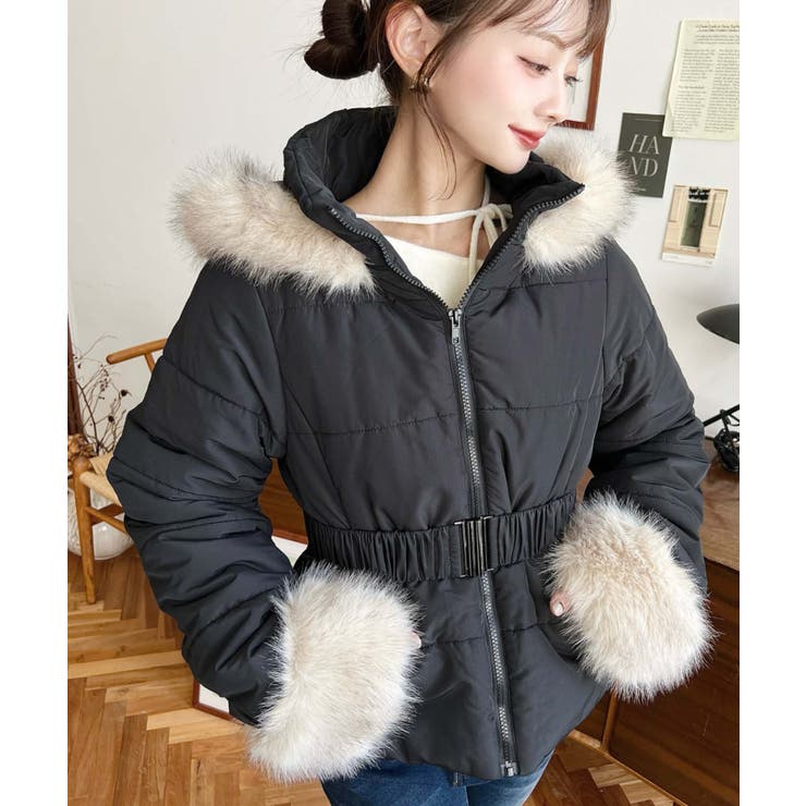 ベルト付きフードファーダウンジャケット | moment+ | 詳細画像33 