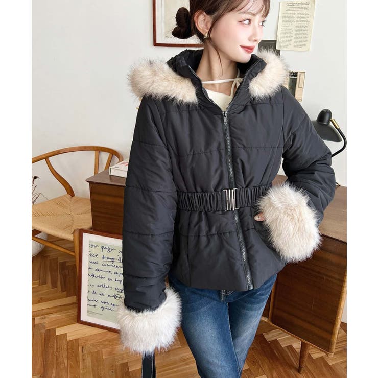 ベルト付きフードファーダウンジャケット | moment+ | 詳細画像35 