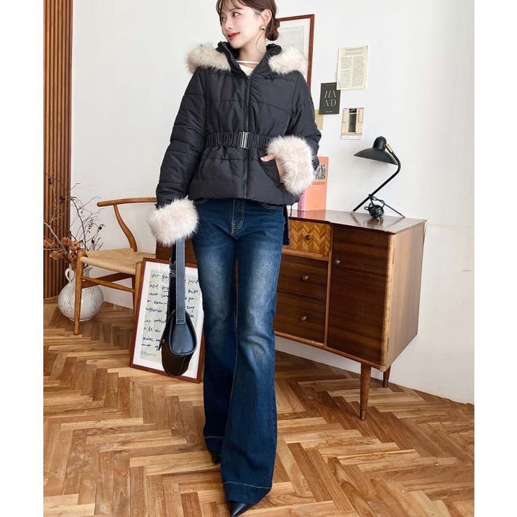 ベルト付きフードファーダウンジャケット | moment+ | 詳細画像36 