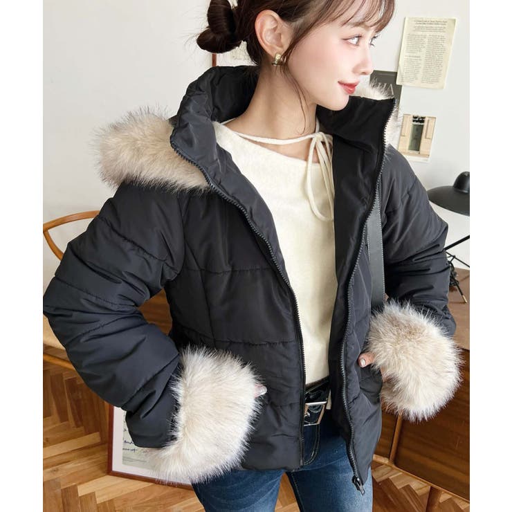 ベルト付きフードファーダウンジャケット | moment+ | 詳細画像37 