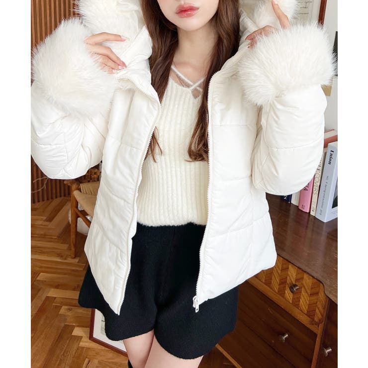 ベルト付きフードファーダウンジャケット | moment+ | 詳細画像6 