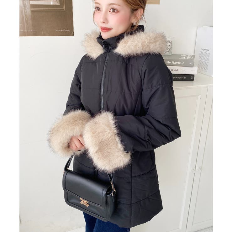 ベルト付きフードファーダウンコート[品番：ERMW0004047]｜moment+