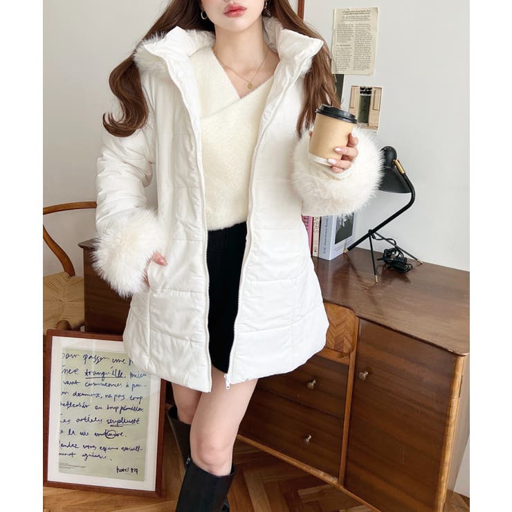 ベルト付きフードファーダウンコート[品番：ERMW0004047]｜moment+