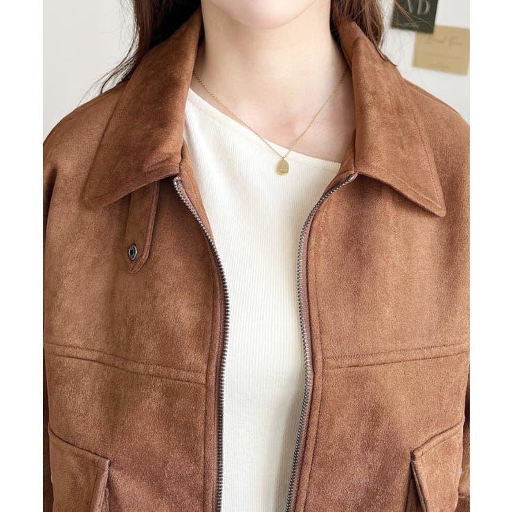 2WAYカラーフェイクスエードショートブルゾン | moment+ | 詳細画像20 