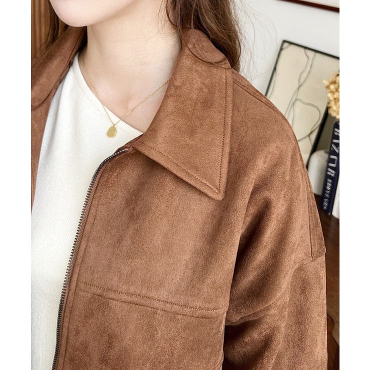 2WAYカラーフェイクスエードショートブルゾン | moment+ | 詳細画像22 