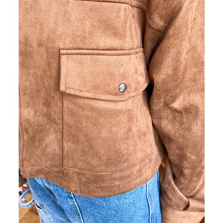 2WAYカラーフェイクスエードショートブルゾン | moment+ | 詳細画像23 