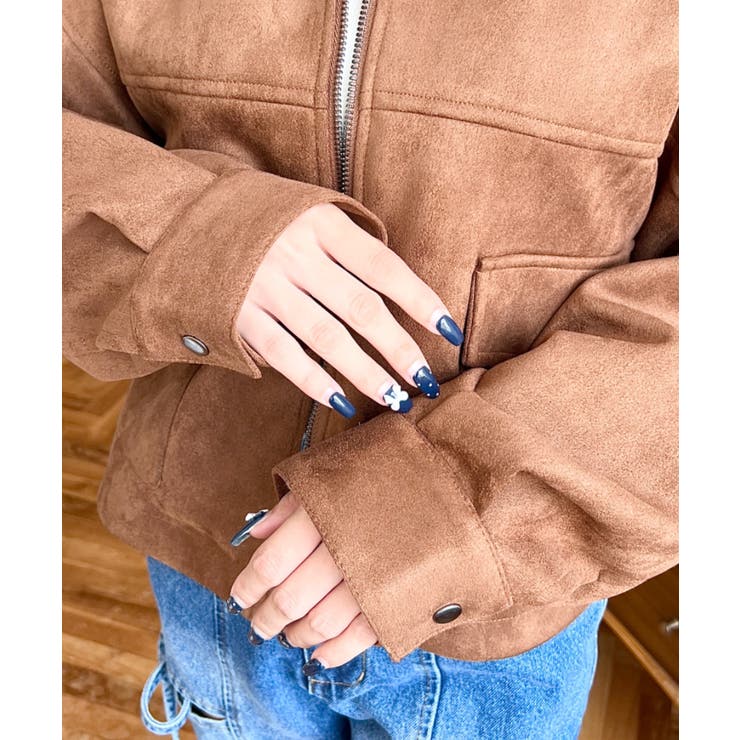 2WAYカラーフェイクスエードショートブルゾン[品番：ERMW0003905