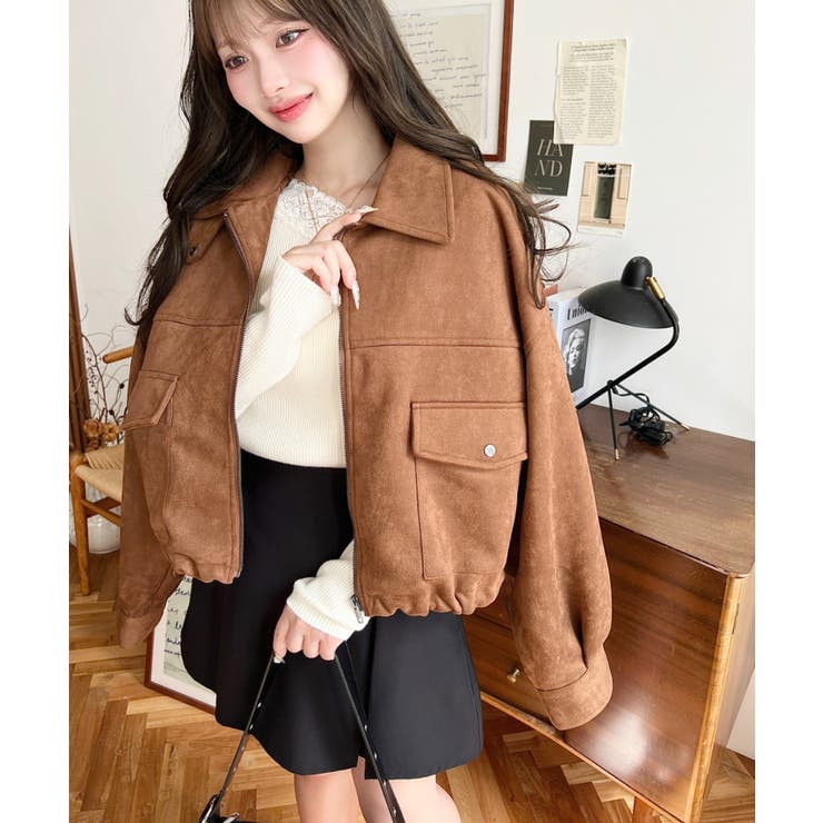 ブラウン スエード ショートジャケット ショット Schott SUEDE SHORT HORN JACKET/スウェード ショート
