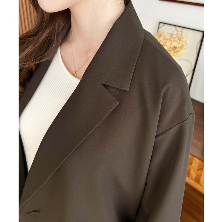 マットゴールド釦ダブルテーラードジャケット[品番：ERMW0004179