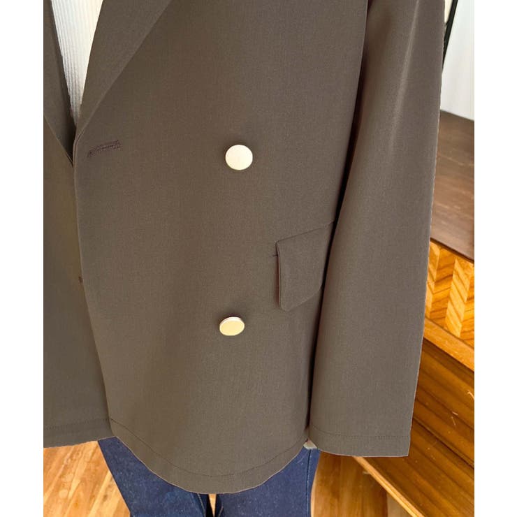 マットゴールド釦ダブルテーラードジャケット | moment+ | 詳細画像22 