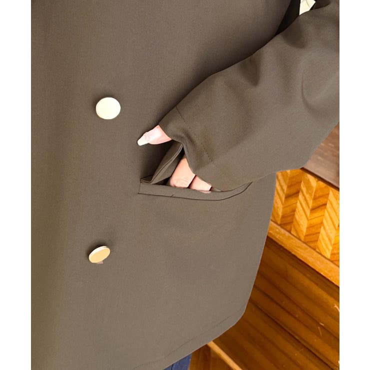 マットゴールド釦ダブルテーラードジャケット[品番：ERMW0004179