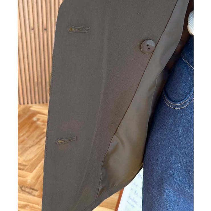 マットゴールド釦ダブルテーラードジャケット | moment+ | 詳細画像24 