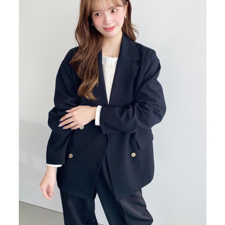 マットゴールド釦ダブルテーラードジャケット | moment+ | 詳細画像38 