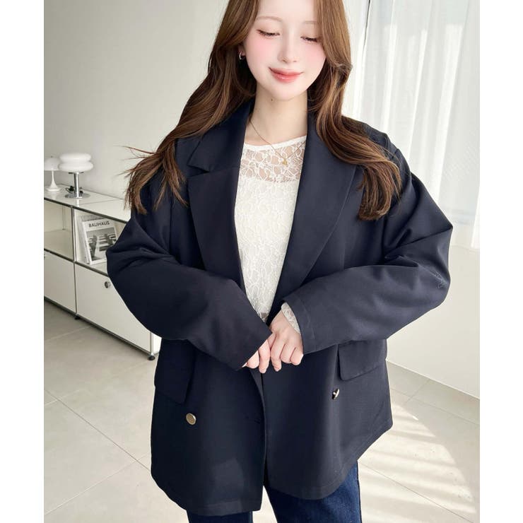 美品✨ 23区 上質ウール100% ダブルテーラードジャケット 黒 セレモニー セットアップ対応/洗える】トリアセダブルジョーゼット テーラード