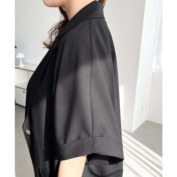 半袖テーラージャケット マットゴールド釦 | moment+ | 詳細画像10 