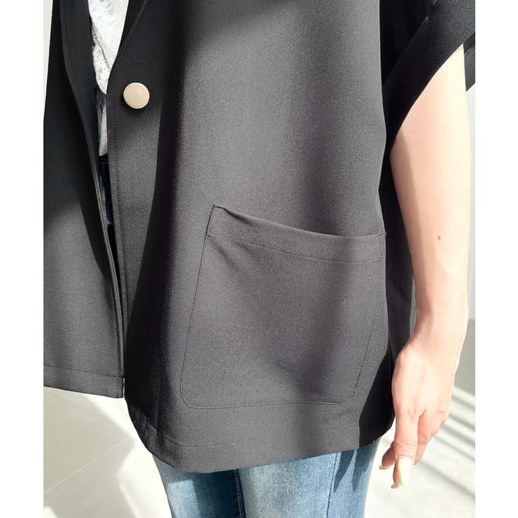 半袖テーラージャケット マットゴールド釦 | moment+ | 詳細画像12 