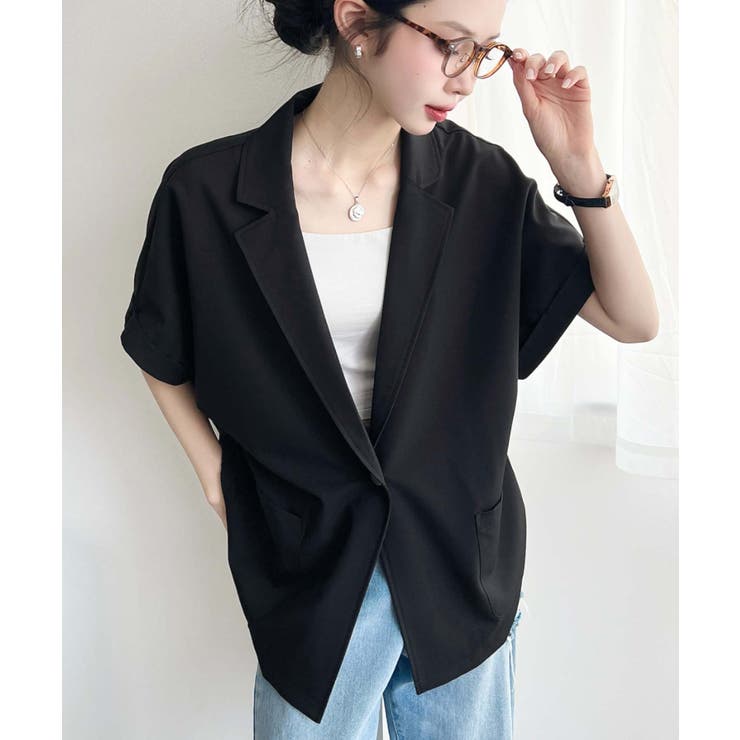 半袖テーラージャケット マットゴールド釦 | moment+ | 詳細画像20 