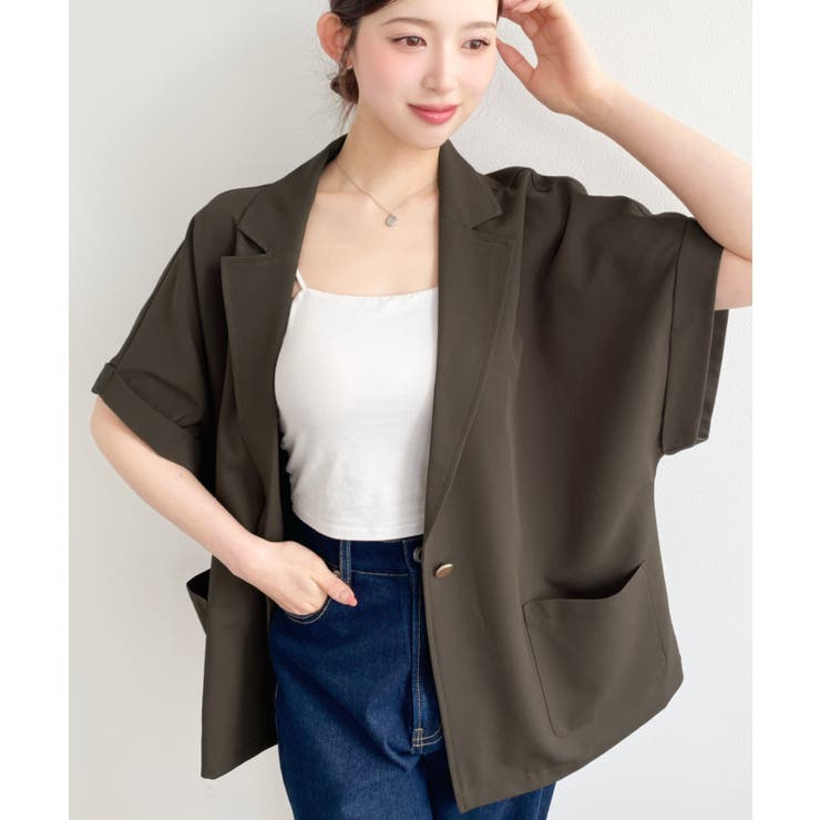 半袖テーラージャケット マットゴールド釦 | moment+ | 詳細画像25 