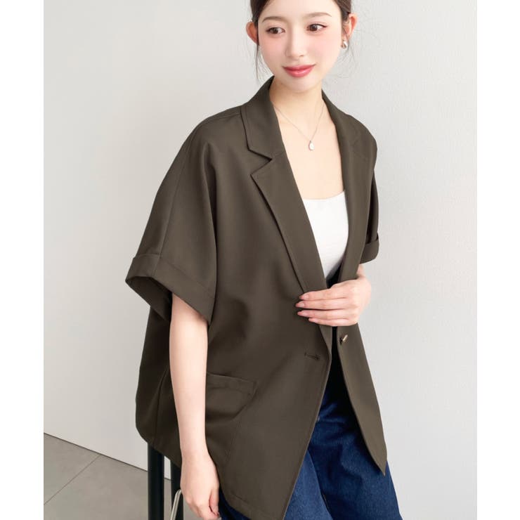 半袖テーラージャケット マットゴールド釦 | moment+ | 詳細画像28 