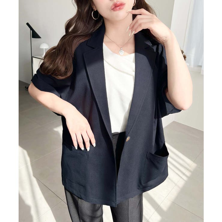 半袖テーラージャケット マットゴールド釦 | moment+ | 詳細画像41 