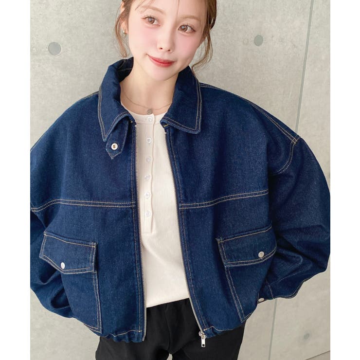 デニムショートブルゾン ヘビーウエイト | moment+ | 詳細画像12 