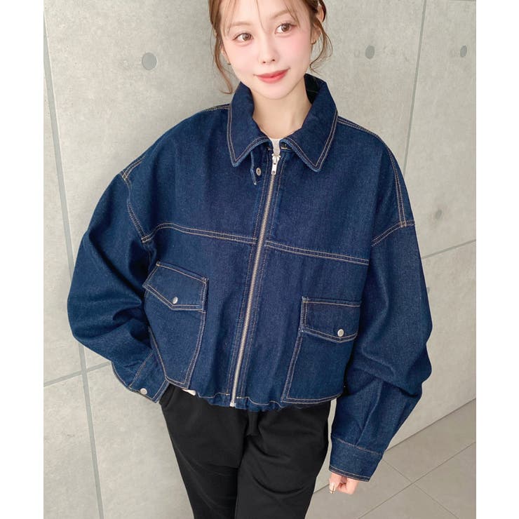 デニムショートブルゾン ヘビーウエイト | moment+ | 詳細画像13 