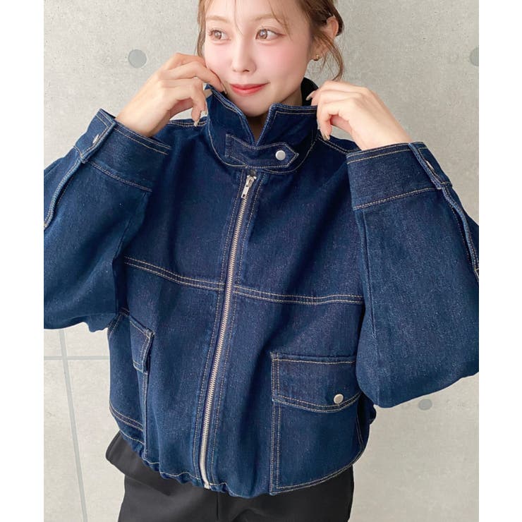 デニムショートブルゾン ヘビーウエイト | moment+ | 詳細画像14 