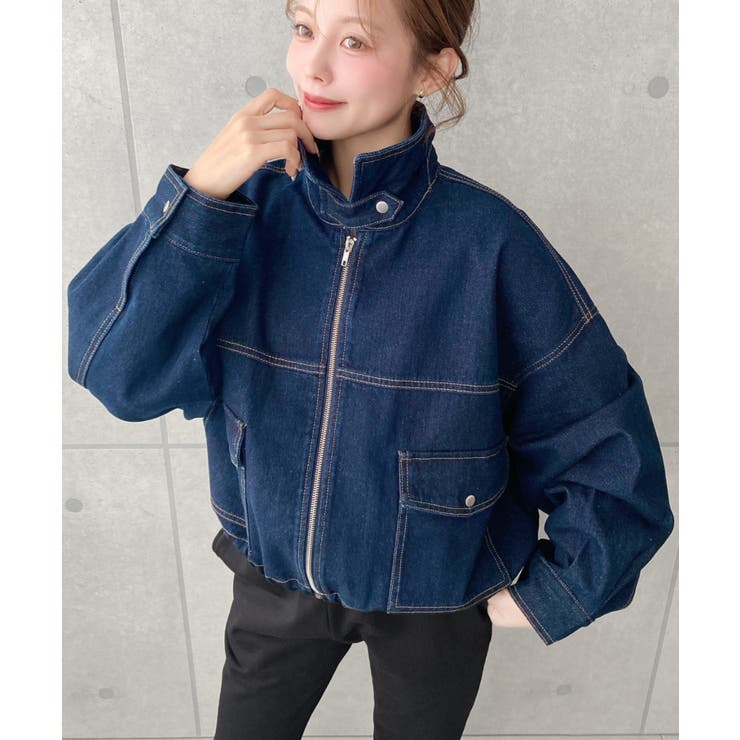 デニムショートブルゾン ヘビーウエイト | moment+ | 詳細画像15 