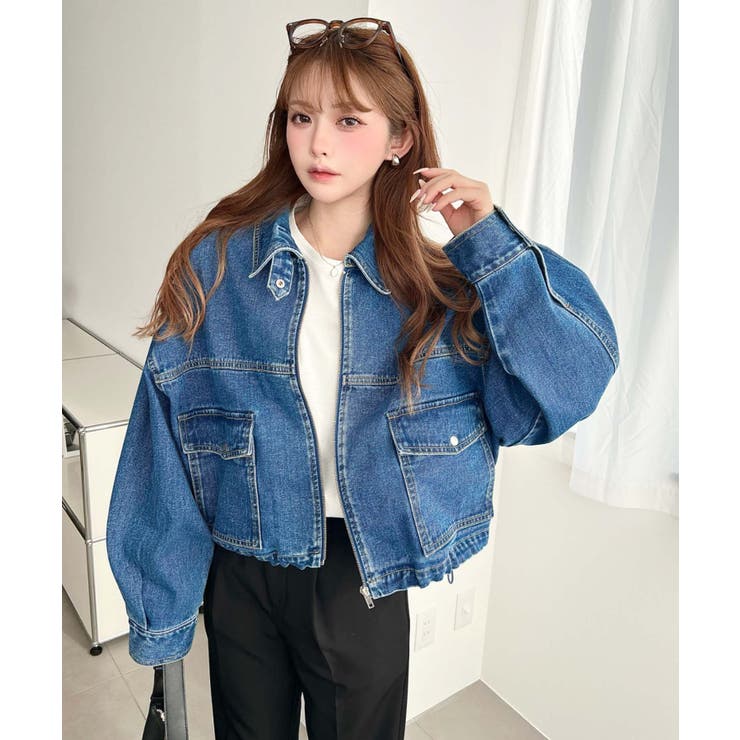 デニムショートブルゾン ヘビーウエイト | moment+ | 詳細画像18 