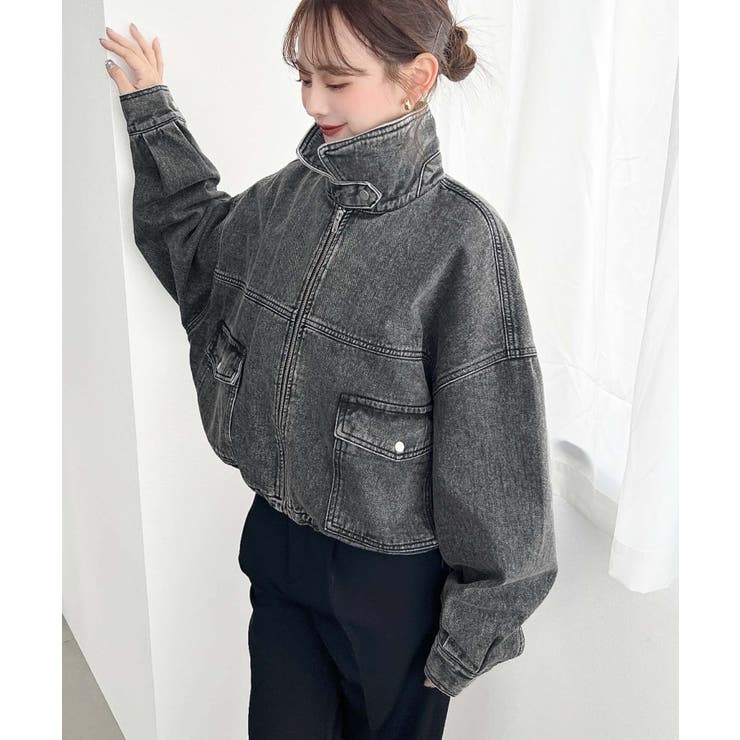 デニムショートブルゾン ヘビーウエイト | moment+ | 詳細画像2 