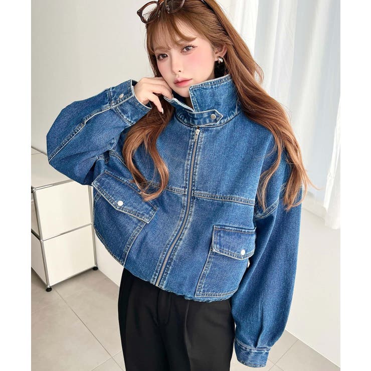 デニムショートブルゾン ヘビーウエイト | moment+ | 詳細画像21 