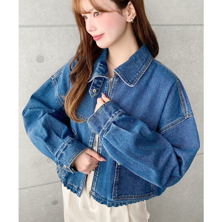 デニムショートブルゾン ヘビーウエイト | moment+ | 詳細画像22 