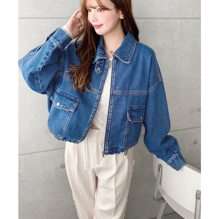 デニムショートブルゾン ヘビーウエイト | moment+ | 詳細画像23 