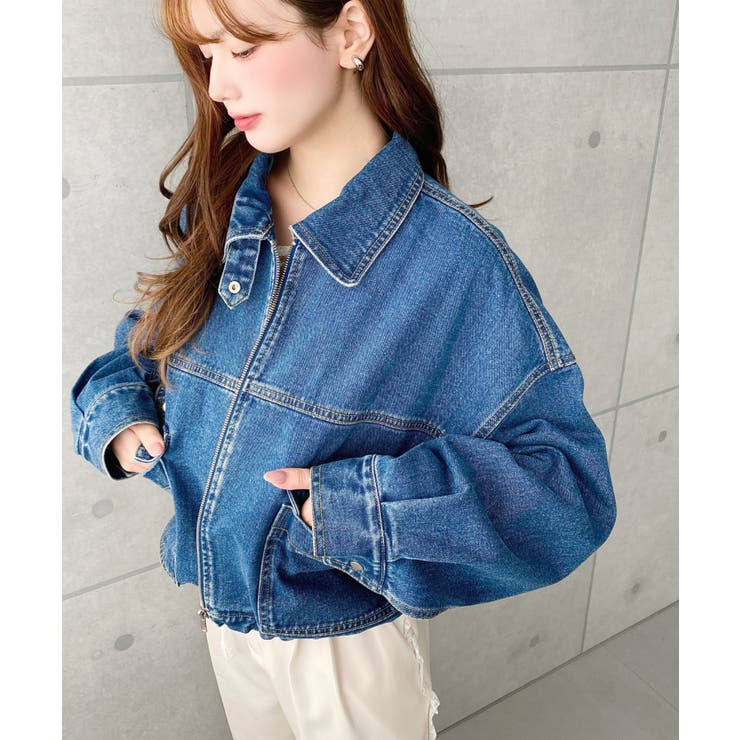 デニムショートブルゾン ヘビーウエイト | moment+ | 詳細画像24 