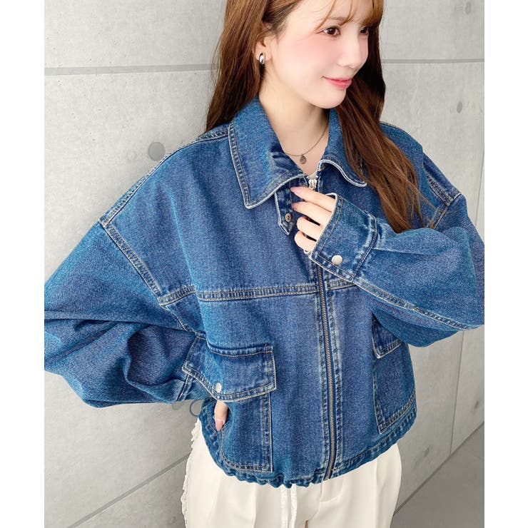 デニムショートブルゾン ヘビーウエイト | moment+ | 詳細画像25 